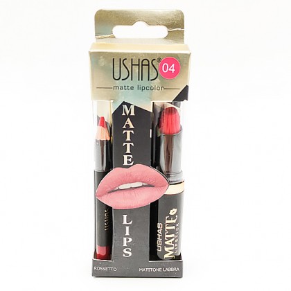 Ushas matt lipstick + lip pencil No.3