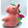 Cute pink unicorn plush with colorful wings - 35 cm