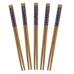 Purple sakura chopsticks set
