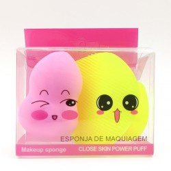 Cute Ruby Face make up sponge set (yellow and pink)