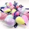 Makeup sponge in heart-shaped box with bow(purple and lightblue)