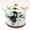 Bamboo porcelain teapot with filter