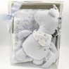 Gray cloudy patterned soft plush baby blanket with Unicorn