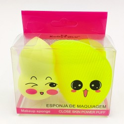 Cute Ruby Face make up sponge set (yellow and pink)