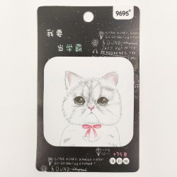 Kawaii cat with red ribbon sticky notes