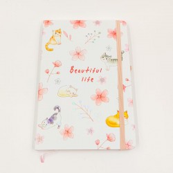 Beautiful Life Cat Notebook - Flowers
