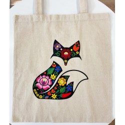 Premium Flowery Fox Design Canvas Bag
