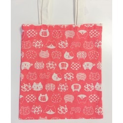 Cute Cat Pattern Tote Bag (Pink)