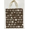 Cute Cat Pattern Tote Bag (Brown)