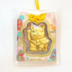 Maneki Neko Arany Amulett Omamori Tasakban - Biztonság